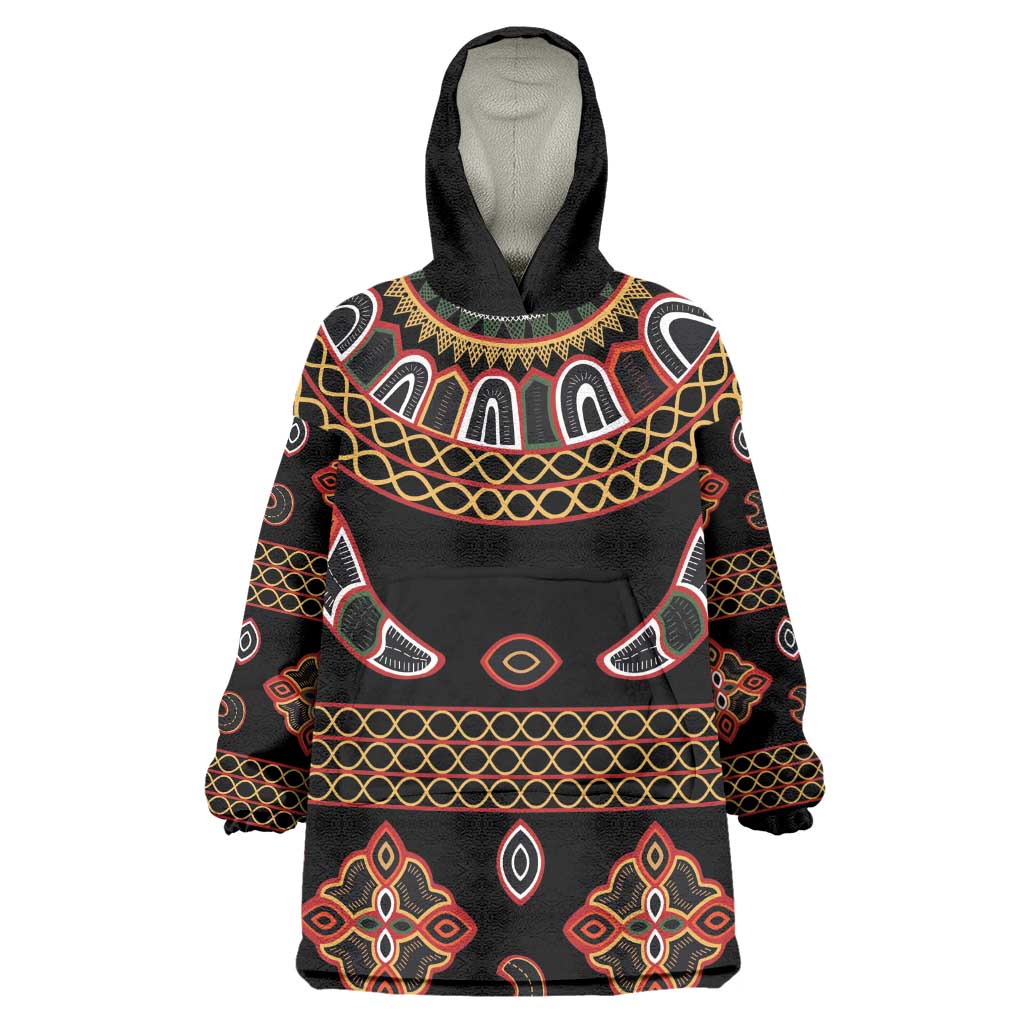 Cameroon Traditional Toghu Pattern Wearable Blanket Hoodie LT15