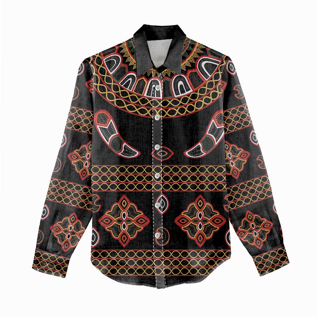 Cameroon Traditional Toghu Pattern Women Casual Shirt LT15
