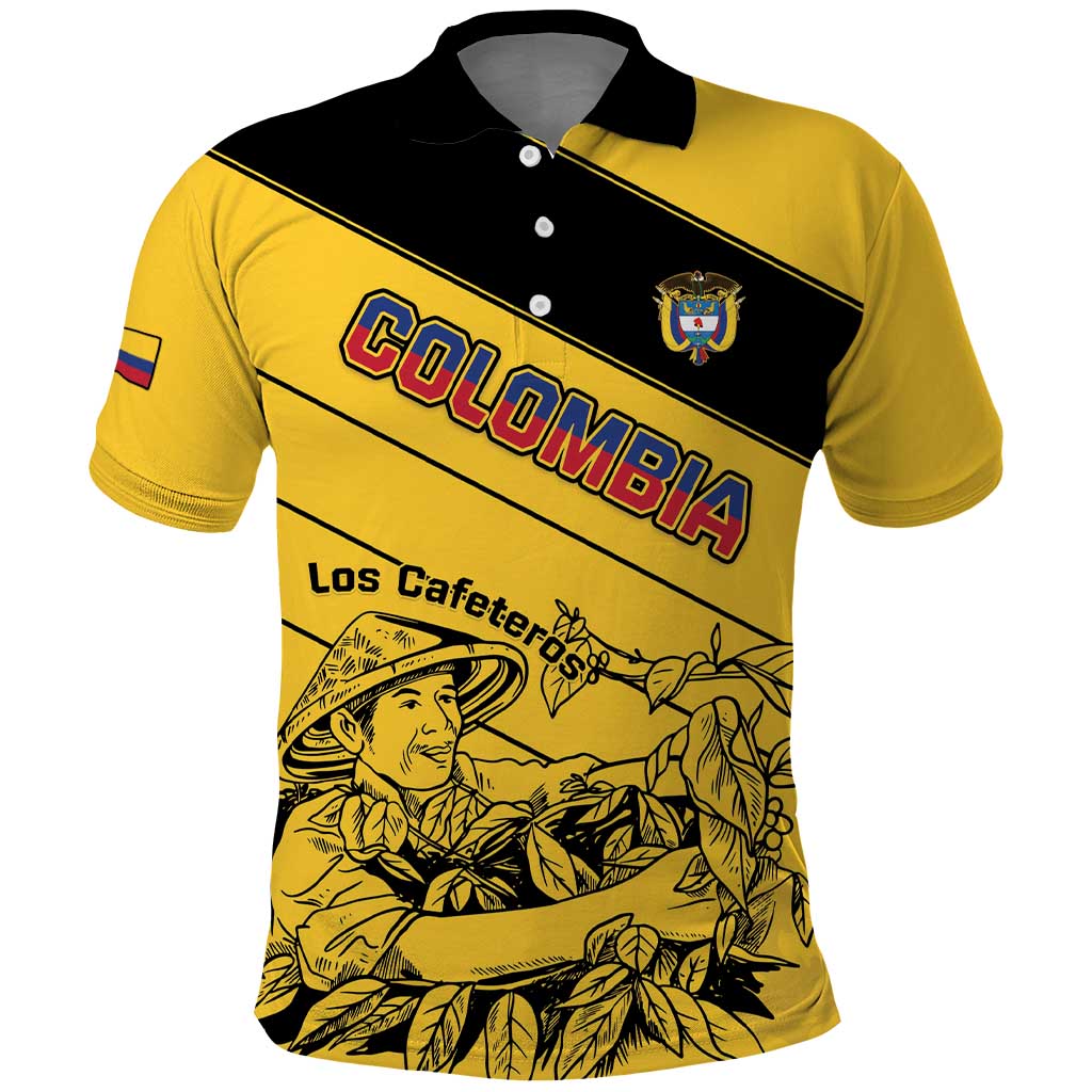 Custom Colombia Football Polo Shirt Go Los Cafeteros LT15