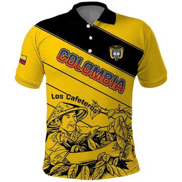 Custom Colombia Football Polo Shirt Go Los Cafeteros LT15