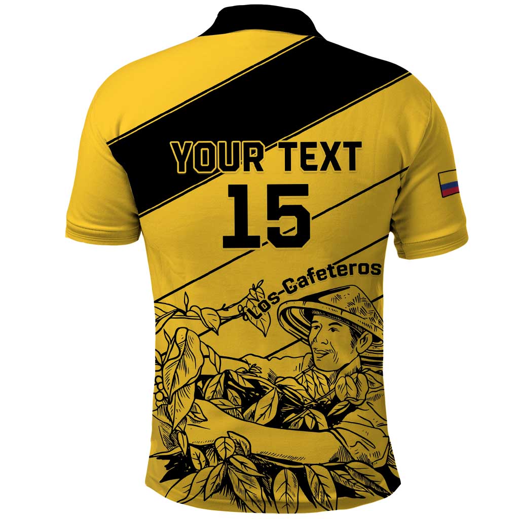 Custom Colombia Football Polo Shirt Go Los Cafeteros LT15