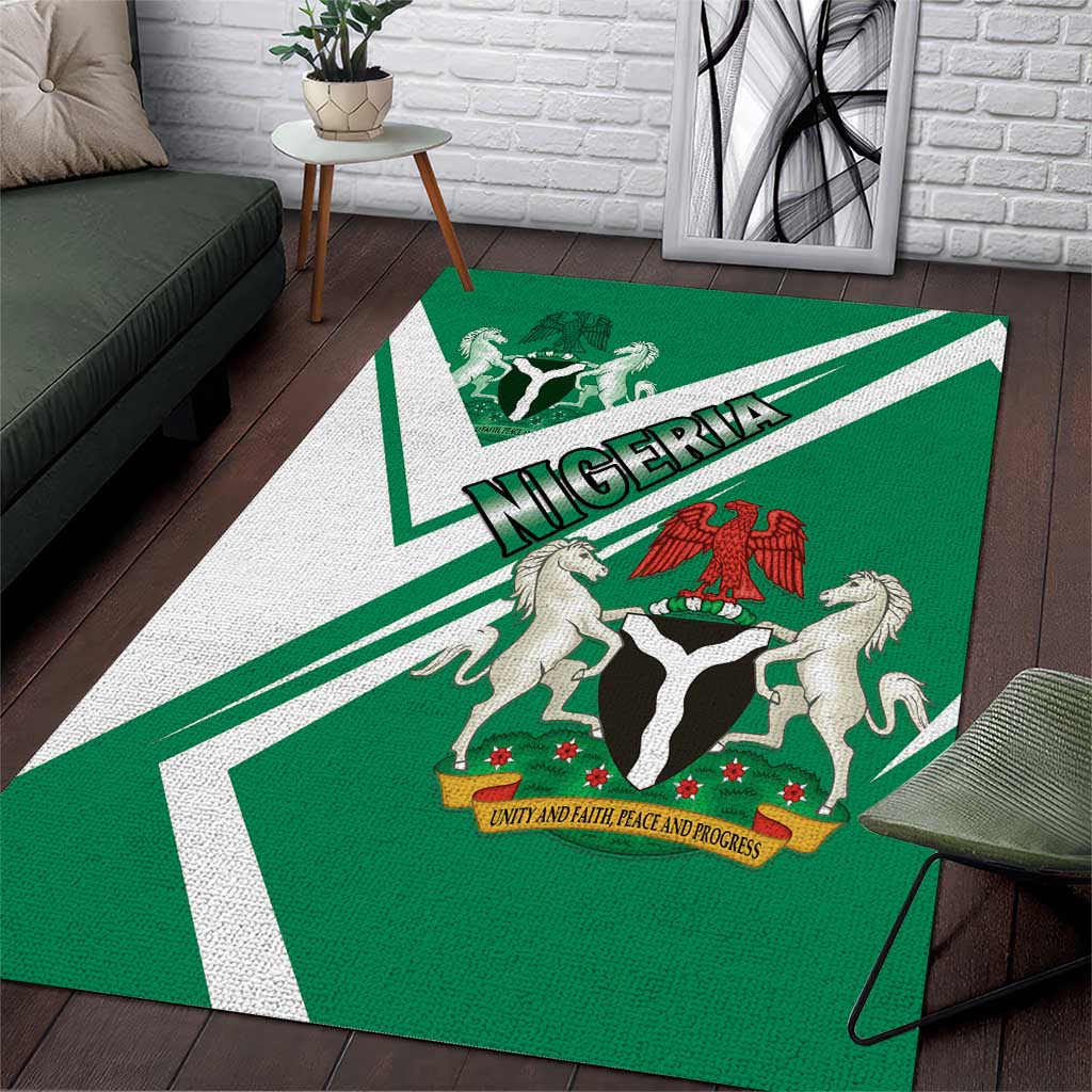 Nigeria Coat Of Arms Sporty Style Area Rug LT15