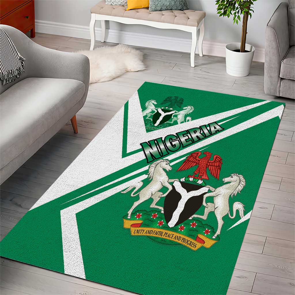 Nigeria Coat Of Arms Sporty Style Area Rug LT15