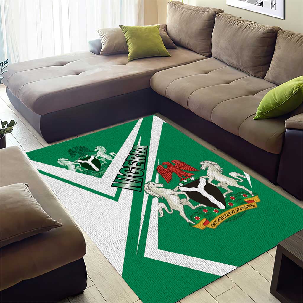 Nigeria Coat Of Arms Sporty Style Area Rug LT15