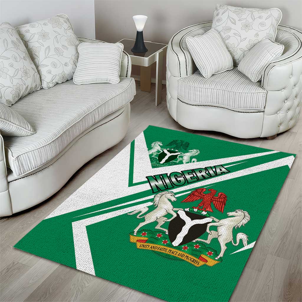 Nigeria Coat Of Arms Sporty Style Area Rug LT15