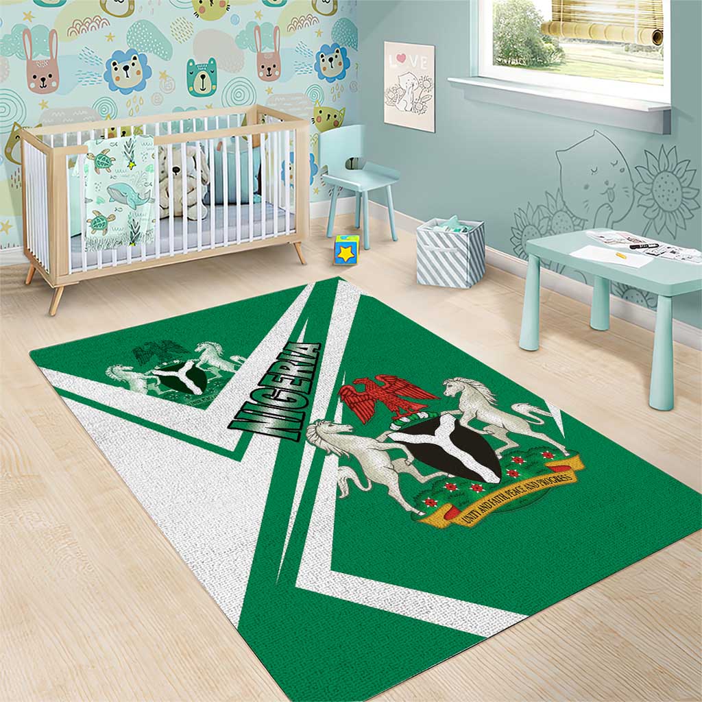 Nigeria Coat Of Arms Sporty Style Area Rug LT15