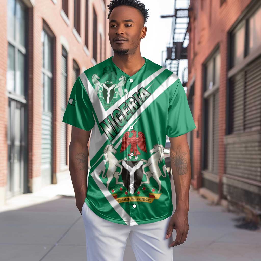 Nigeria Coat Of Arms Sporty Style Baseball Jersey LT15