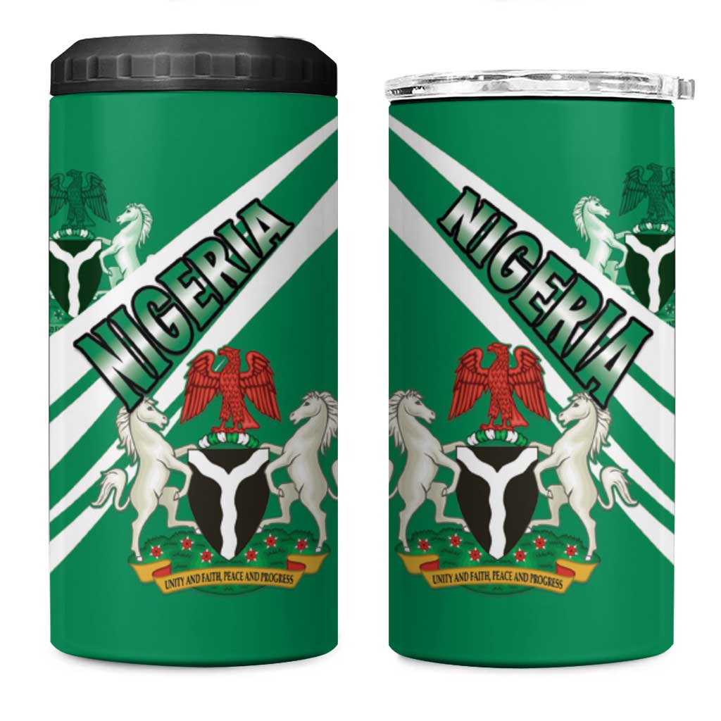 Nigeria Coat Of Arms Sporty Style 4 in 1 Can Cooler Tumbler LT15