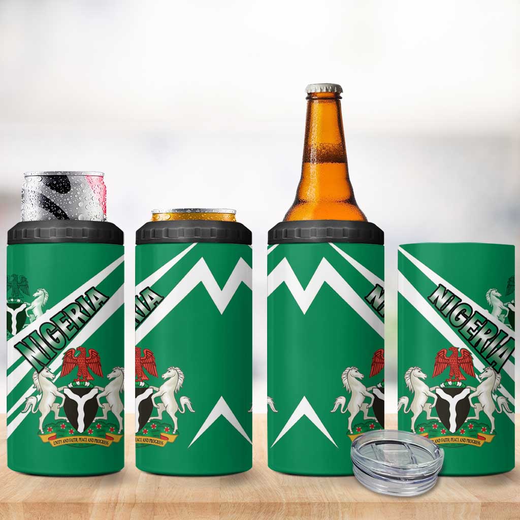 Nigeria Coat Of Arms Sporty Style 4 in 1 Can Cooler Tumbler LT15