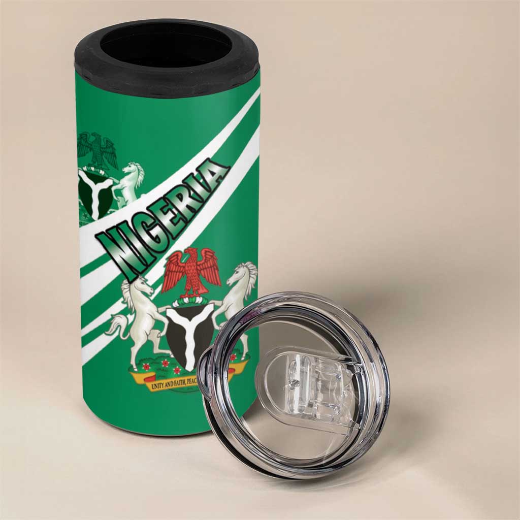 Nigeria Coat Of Arms Sporty Style 4 in 1 Can Cooler Tumbler LT15