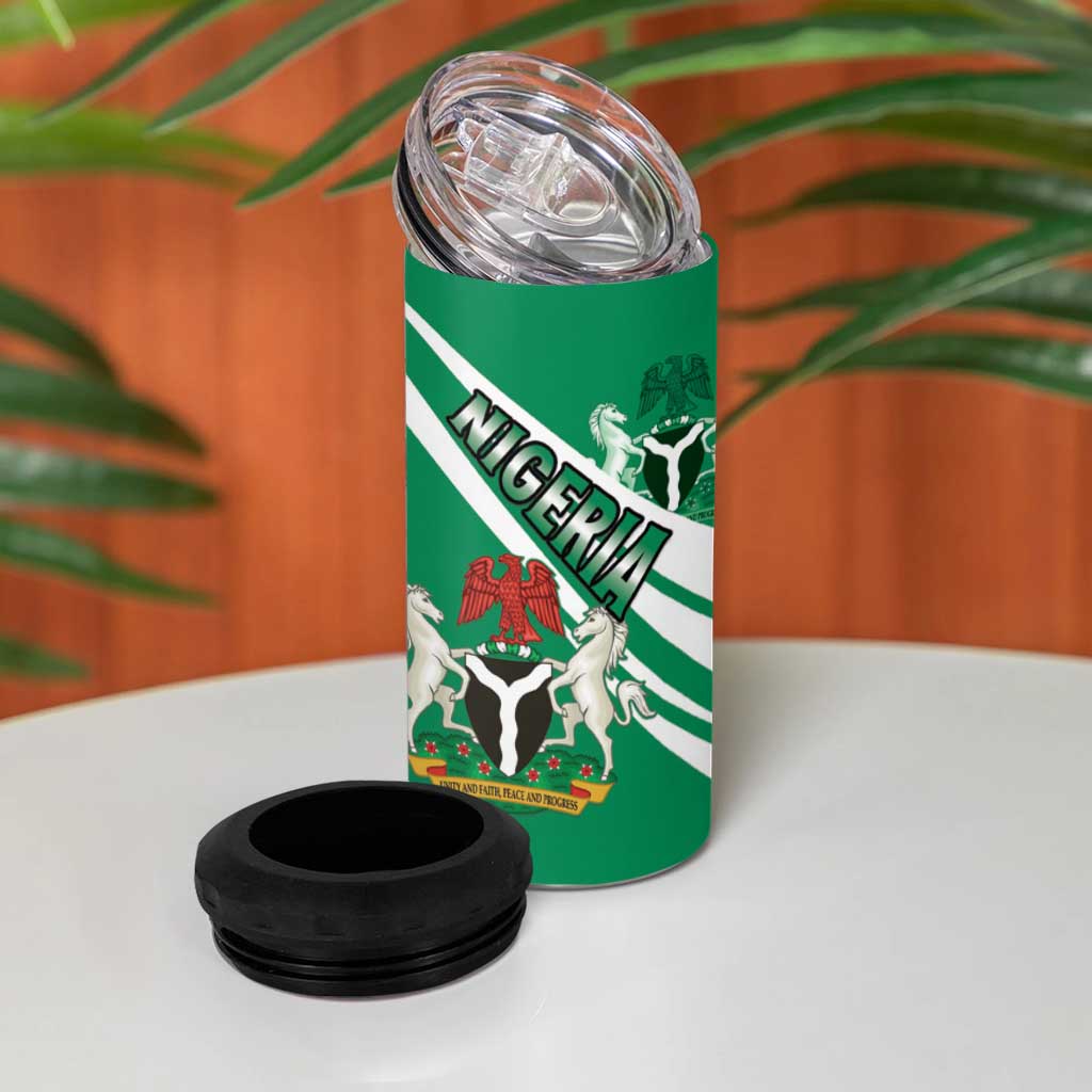 Nigeria Coat Of Arms Sporty Style 4 in 1 Can Cooler Tumbler LT15