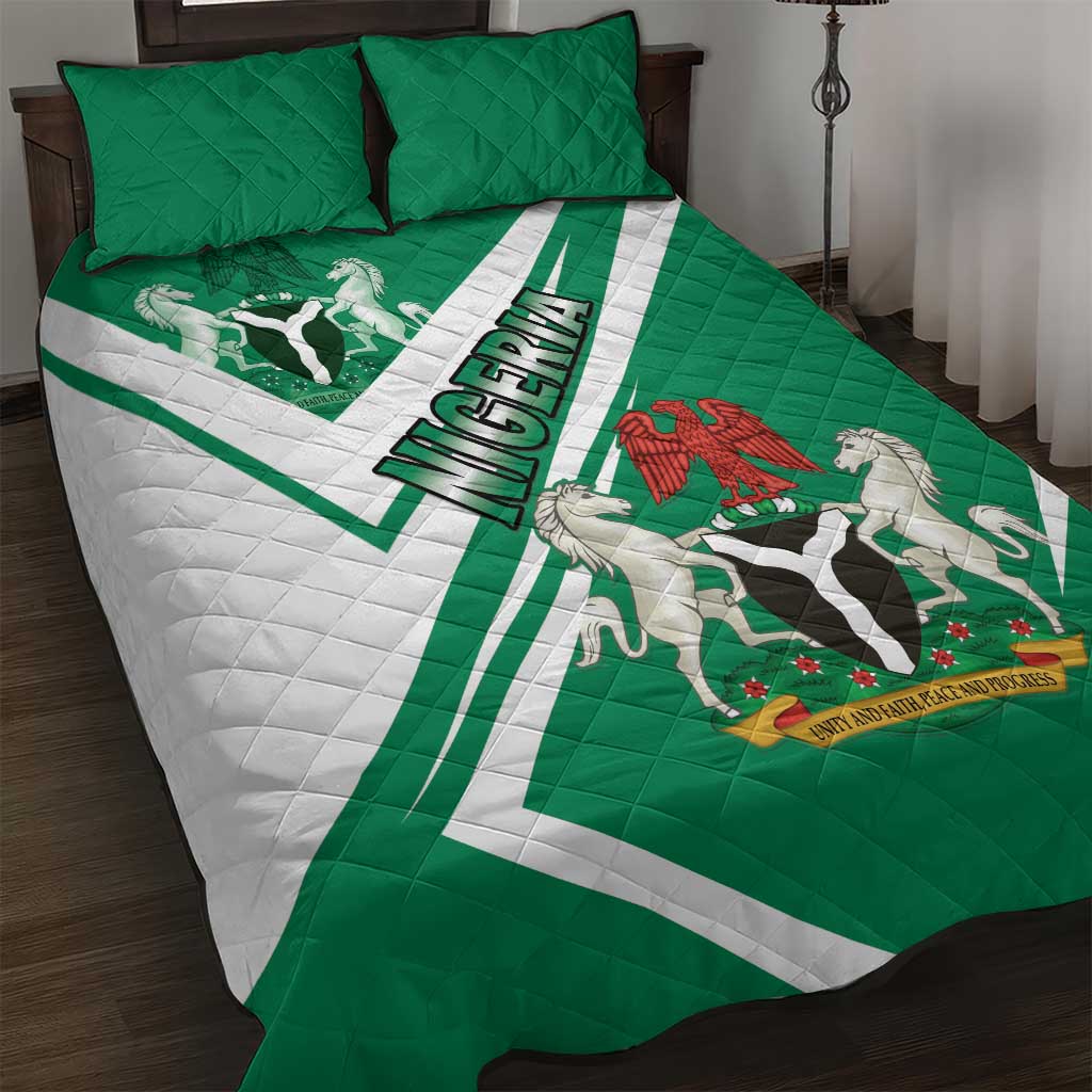 Nigeria Coat Of Arms Sporty Style Quilt Bed Set LT15