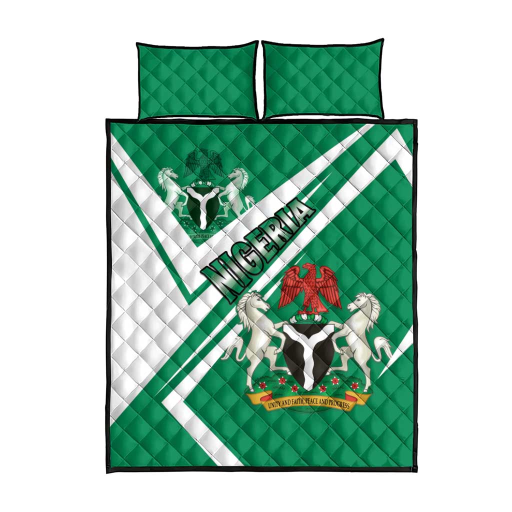 Nigeria Coat Of Arms Sporty Style Quilt Bed Set LT15