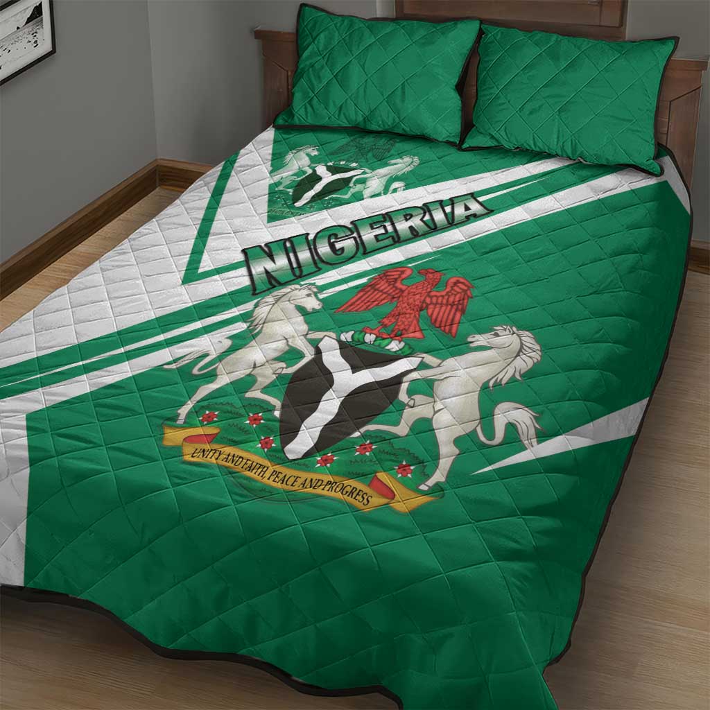 Nigeria Coat Of Arms Sporty Style Quilt Bed Set LT15