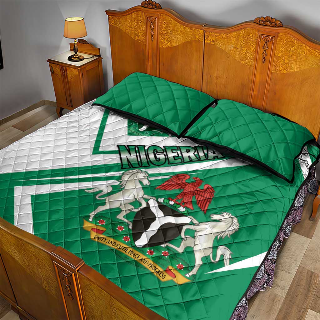 Nigeria Coat Of Arms Sporty Style Quilt Bed Set LT15