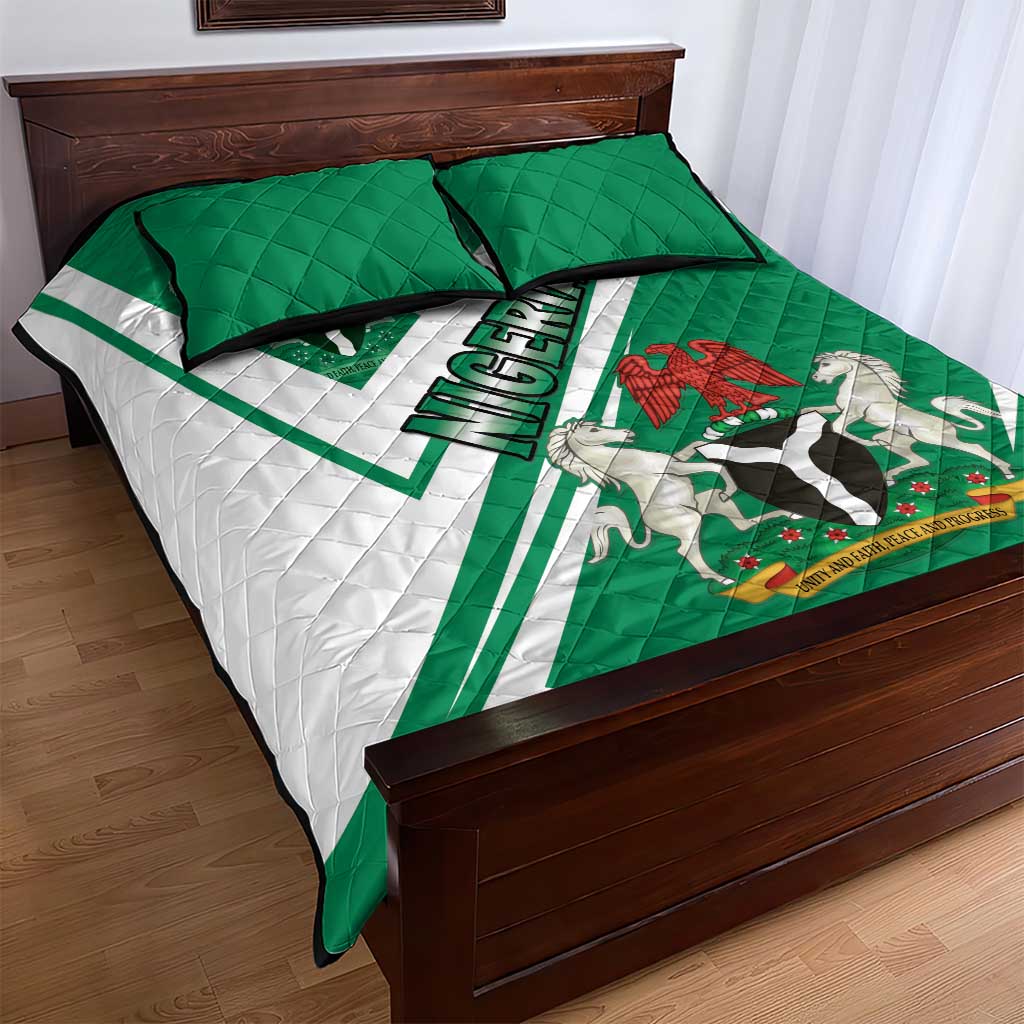 Nigeria Coat Of Arms Sporty Style Quilt Bed Set LT15