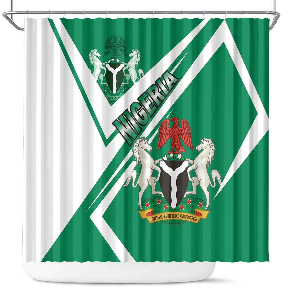 Nigeria Coat Of Arms Shower Curtain Sporty Style LT15