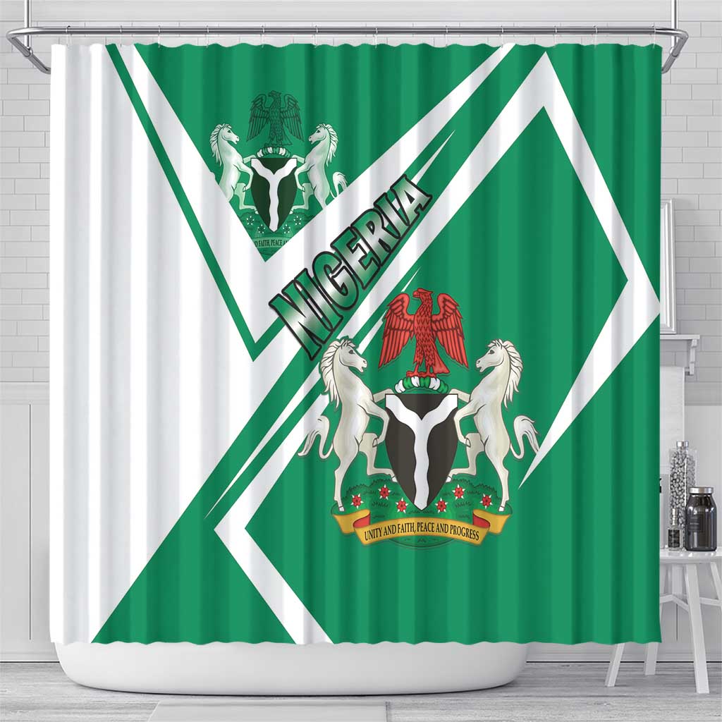 Nigeria Coat Of Arms Shower Curtain Sporty Style LT15