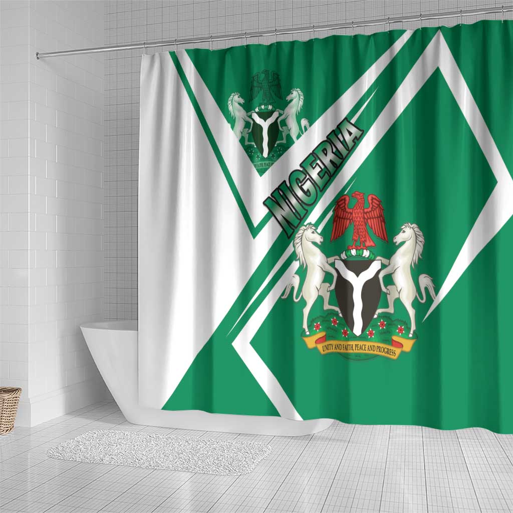 Nigeria Coat Of Arms Shower Curtain Sporty Style LT15