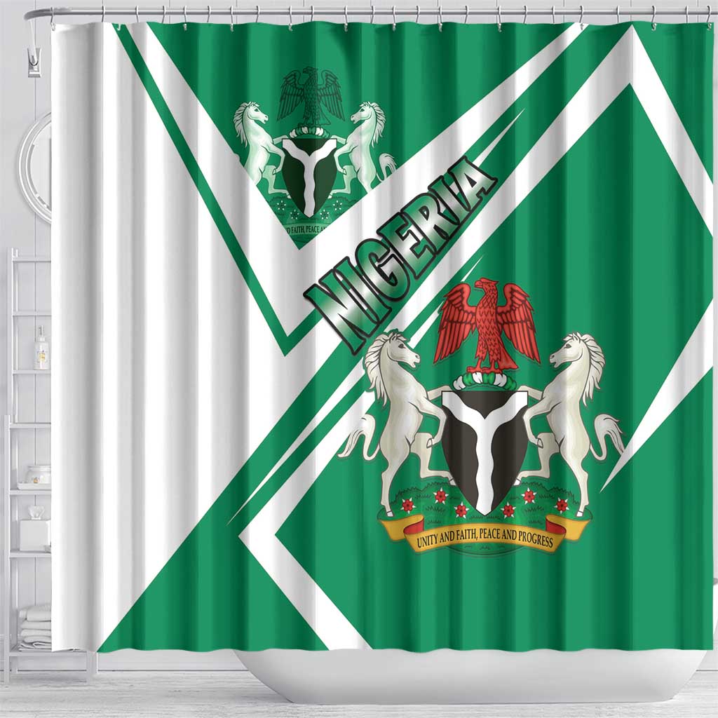 Nigeria Coat Of Arms Shower Curtain Sporty Style LT15