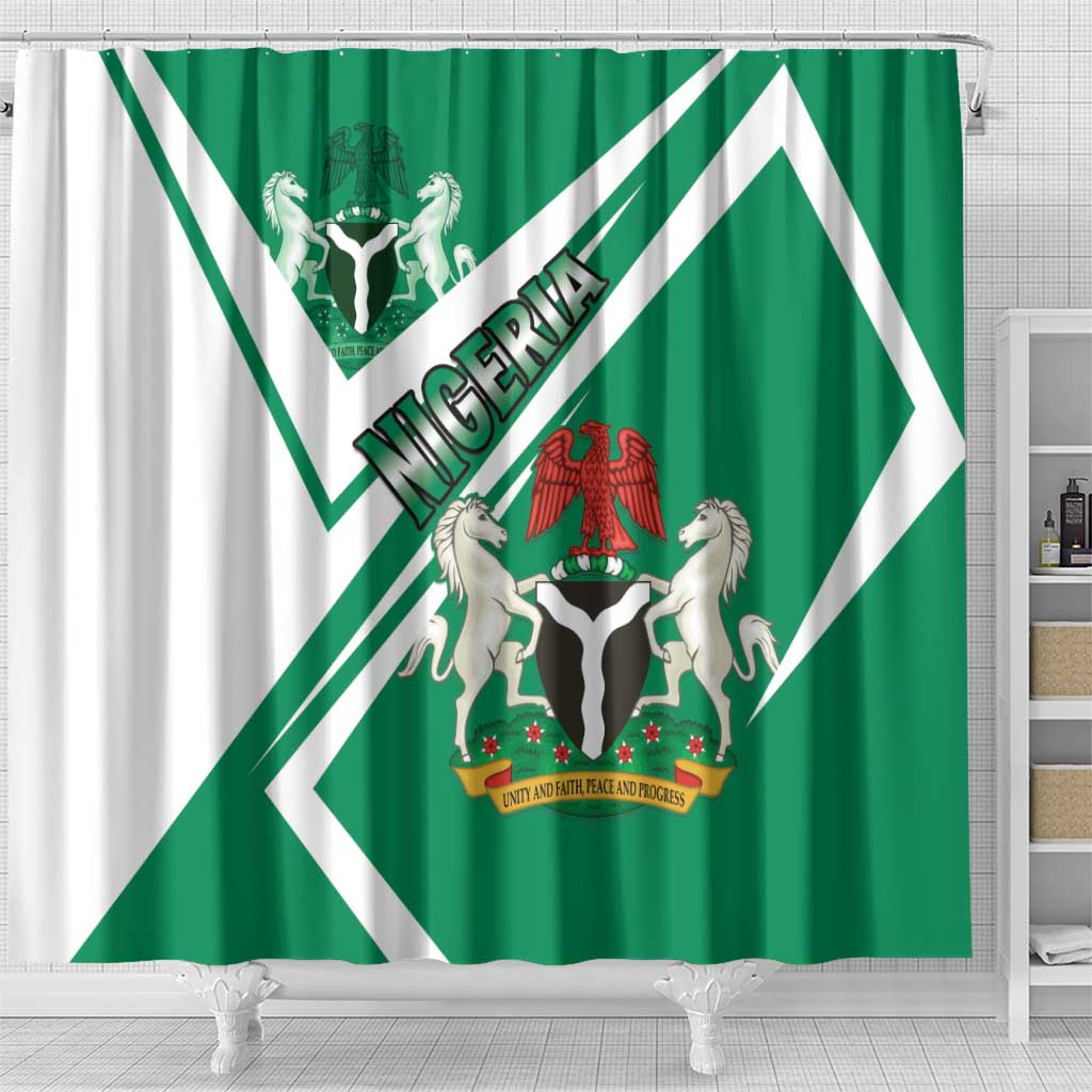 Nigeria Coat Of Arms Shower Curtain Sporty Style LT15
