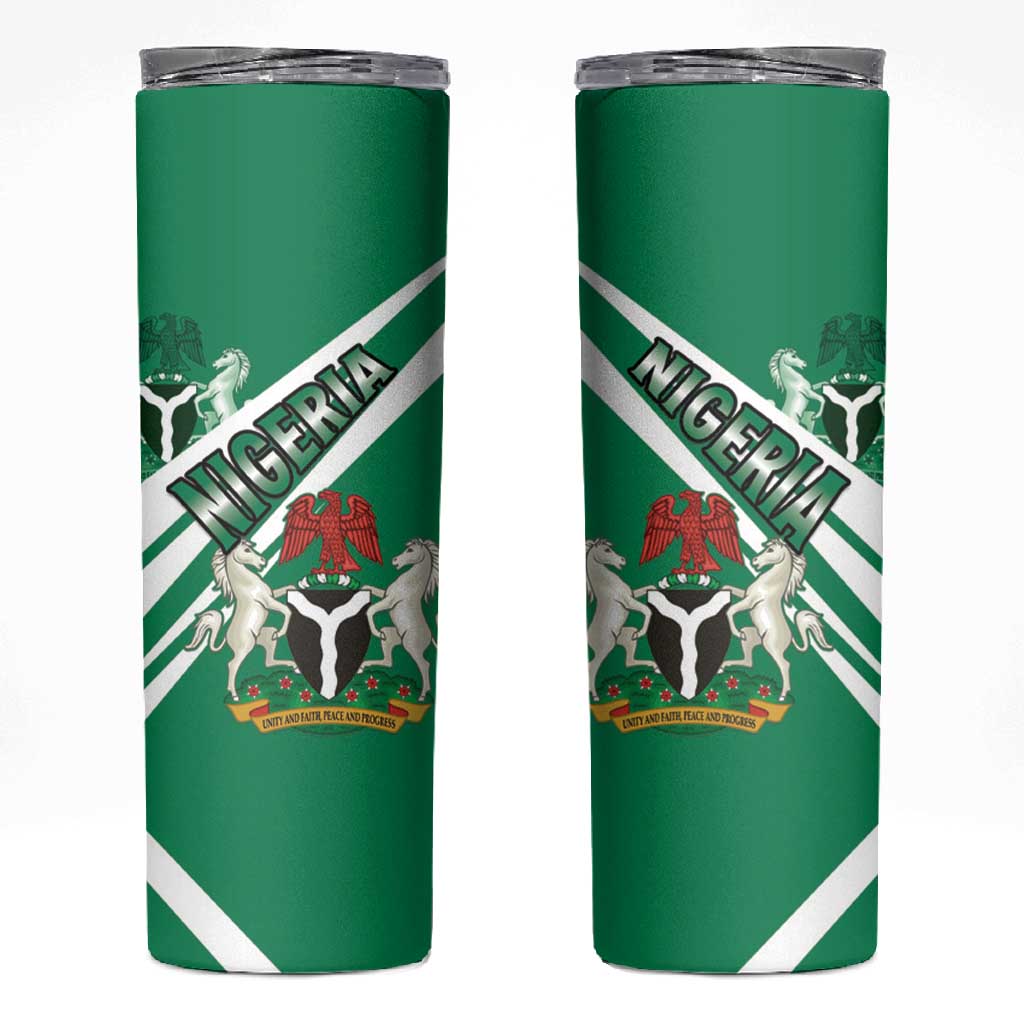 Nigeria Coat Of Arms Sporty Style Skinny Tumbler LT15