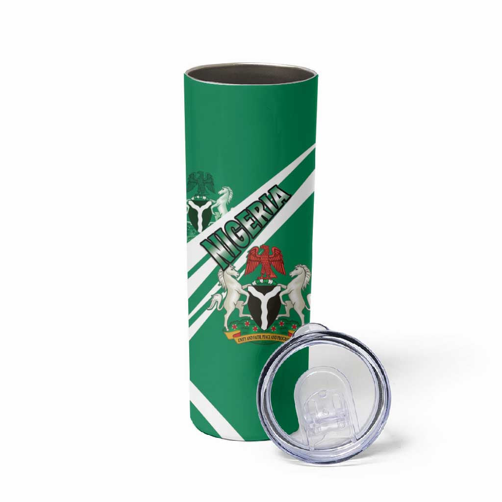 Nigeria Coat Of Arms Sporty Style Skinny Tumbler LT15