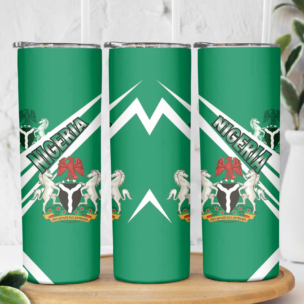 Nigeria Coat Of Arms Sporty Style Skinny Tumbler LT15
