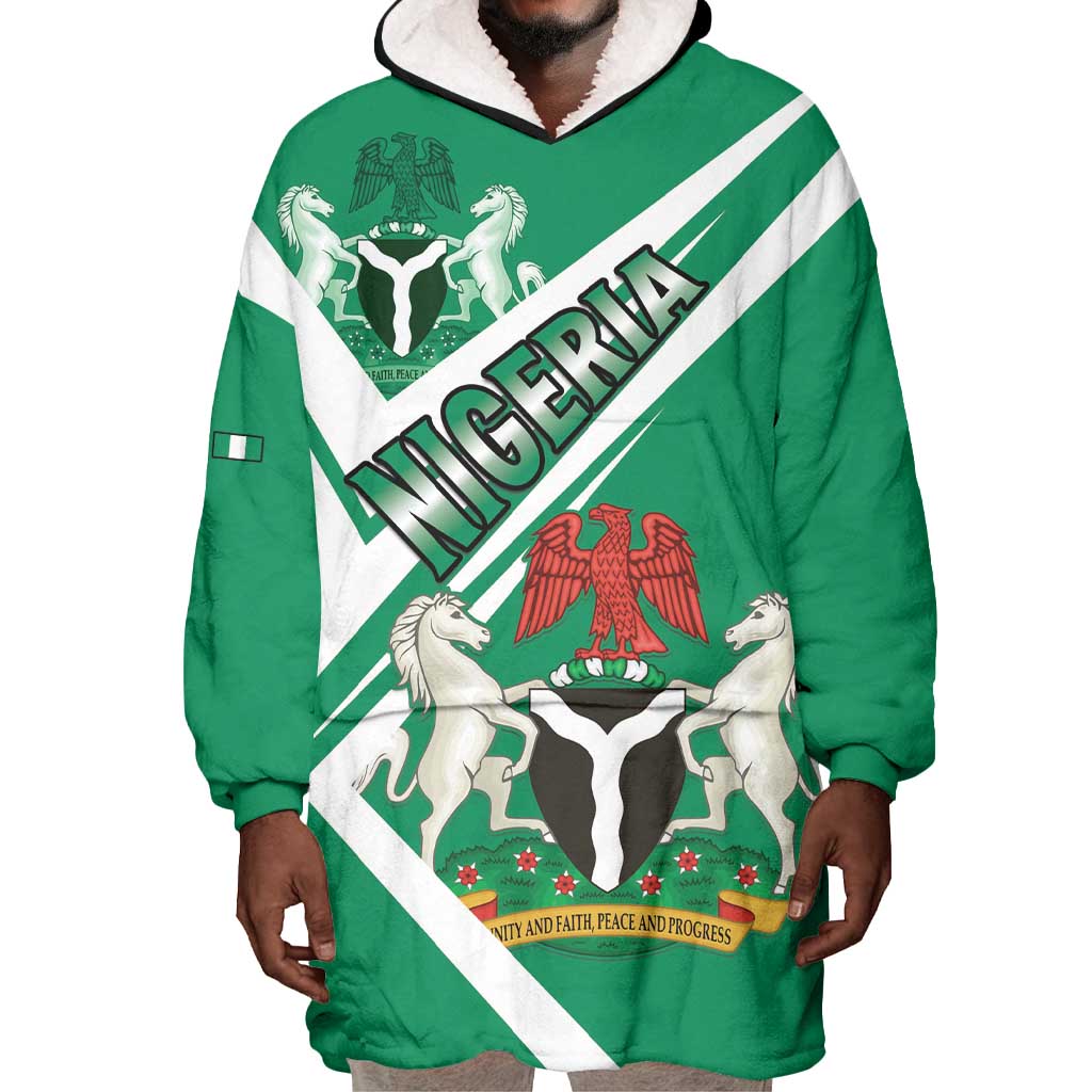Nigeria Coat Of Arms Sporty Style Wearable Blanket Hoodie LT15