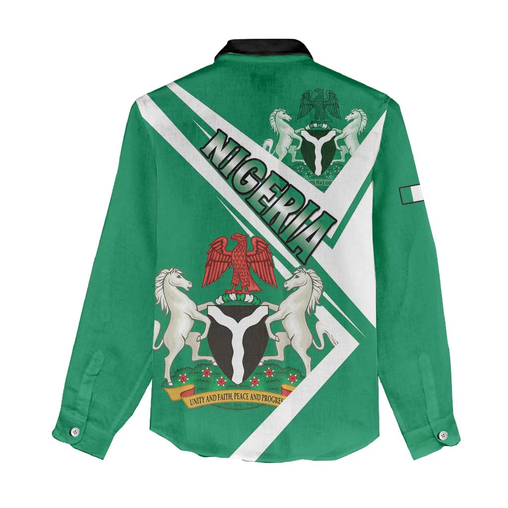 Nigeria Coat Of Arms Sporty Style Women Casual Shirt LT15