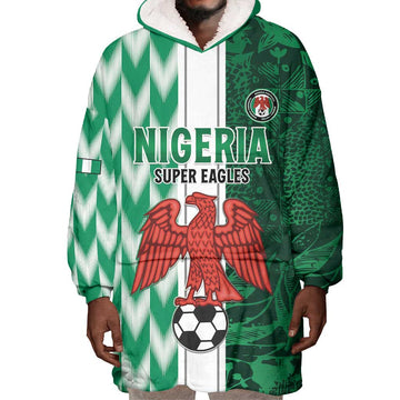 Custom Nigeria Football Wearable Blanket Hoodie Go Champions LT15