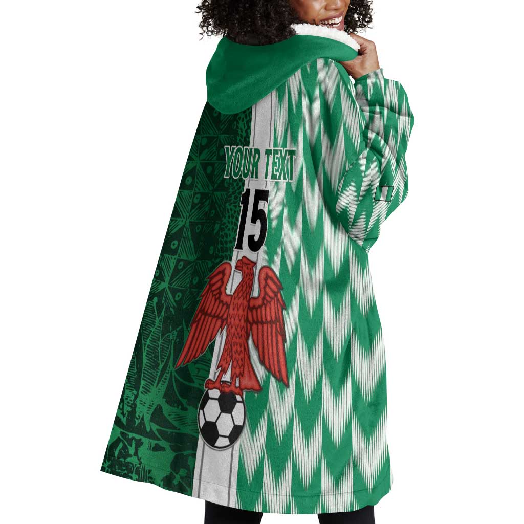 Custom Nigeria Football Wearable Blanket Hoodie Go Champions LT15