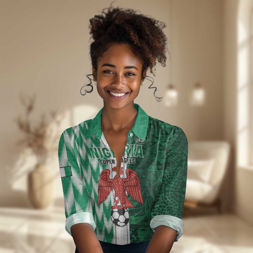 Custom Nigeria Football Women Casual Shirt Go Champions LT15