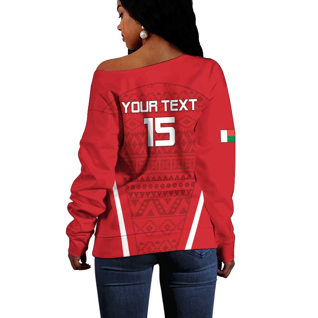 Custom Madagascar Football Off Shoulder Sweater Go Champions LT15