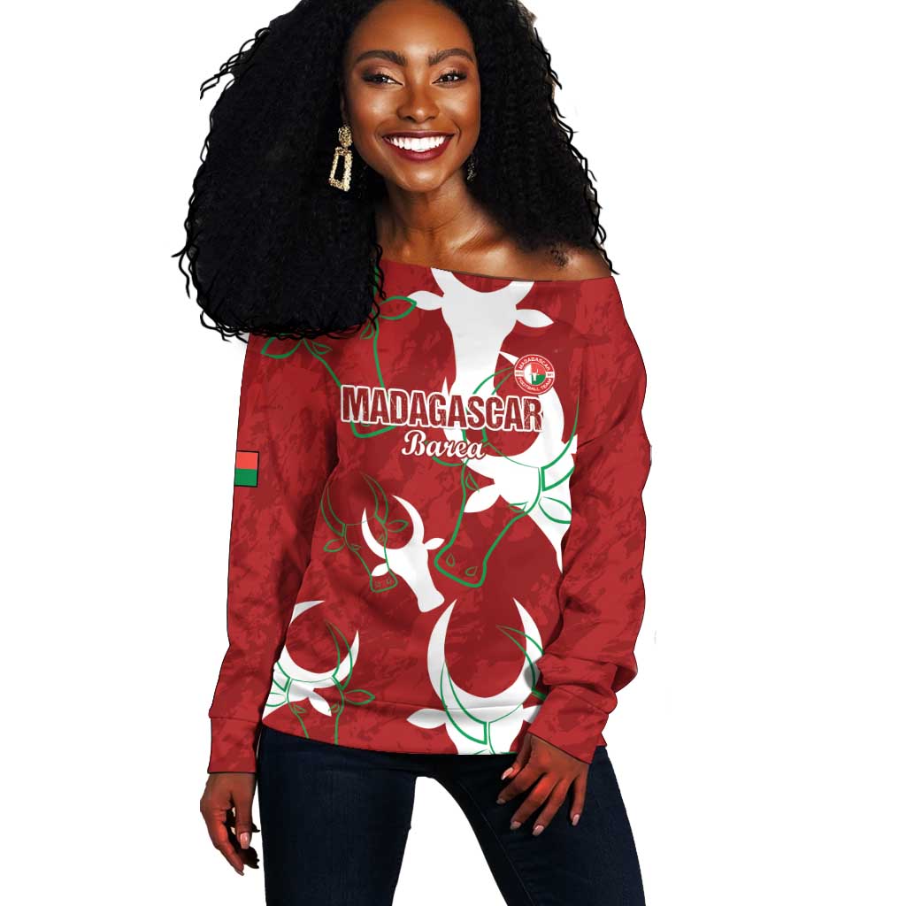 Custom Madagascar Football Off Shoulder Sweater Allez Barea LT15