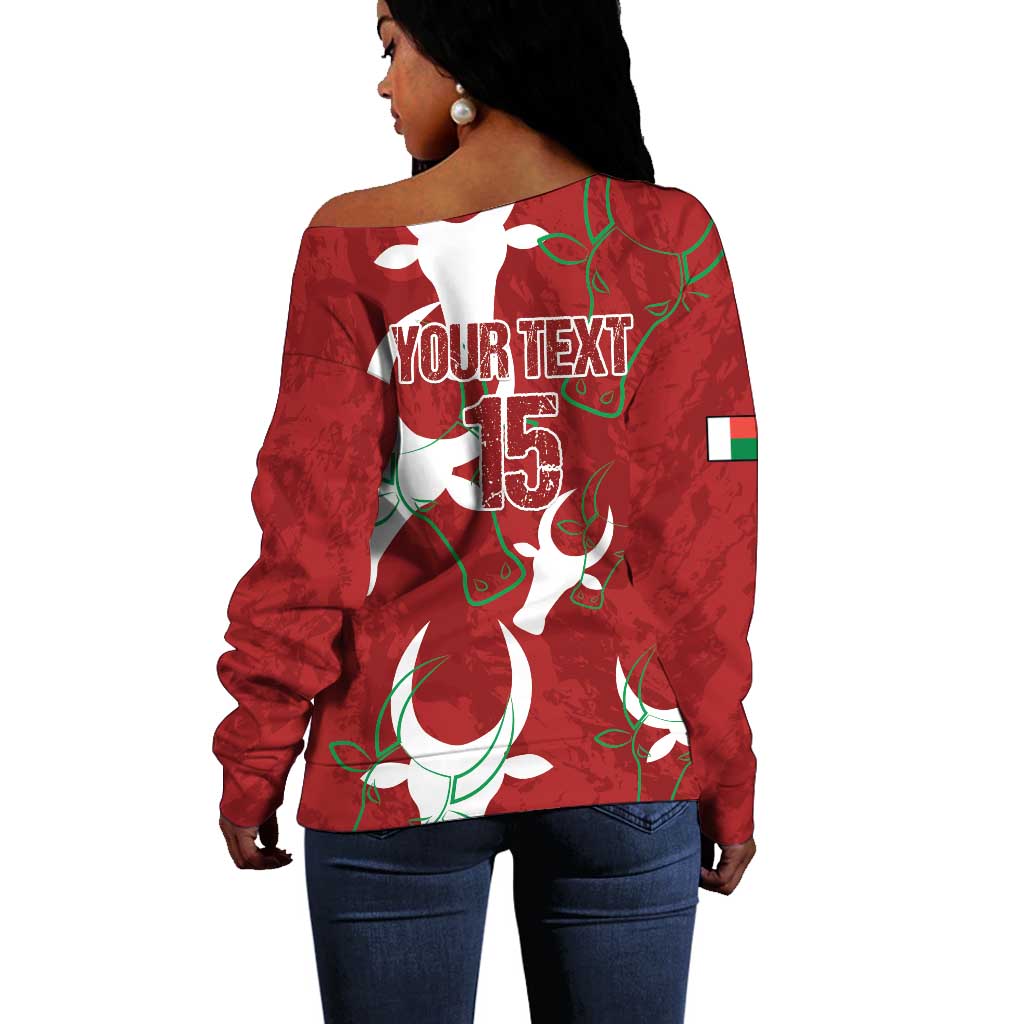 Custom Madagascar Football Off Shoulder Sweater Allez Barea LT15