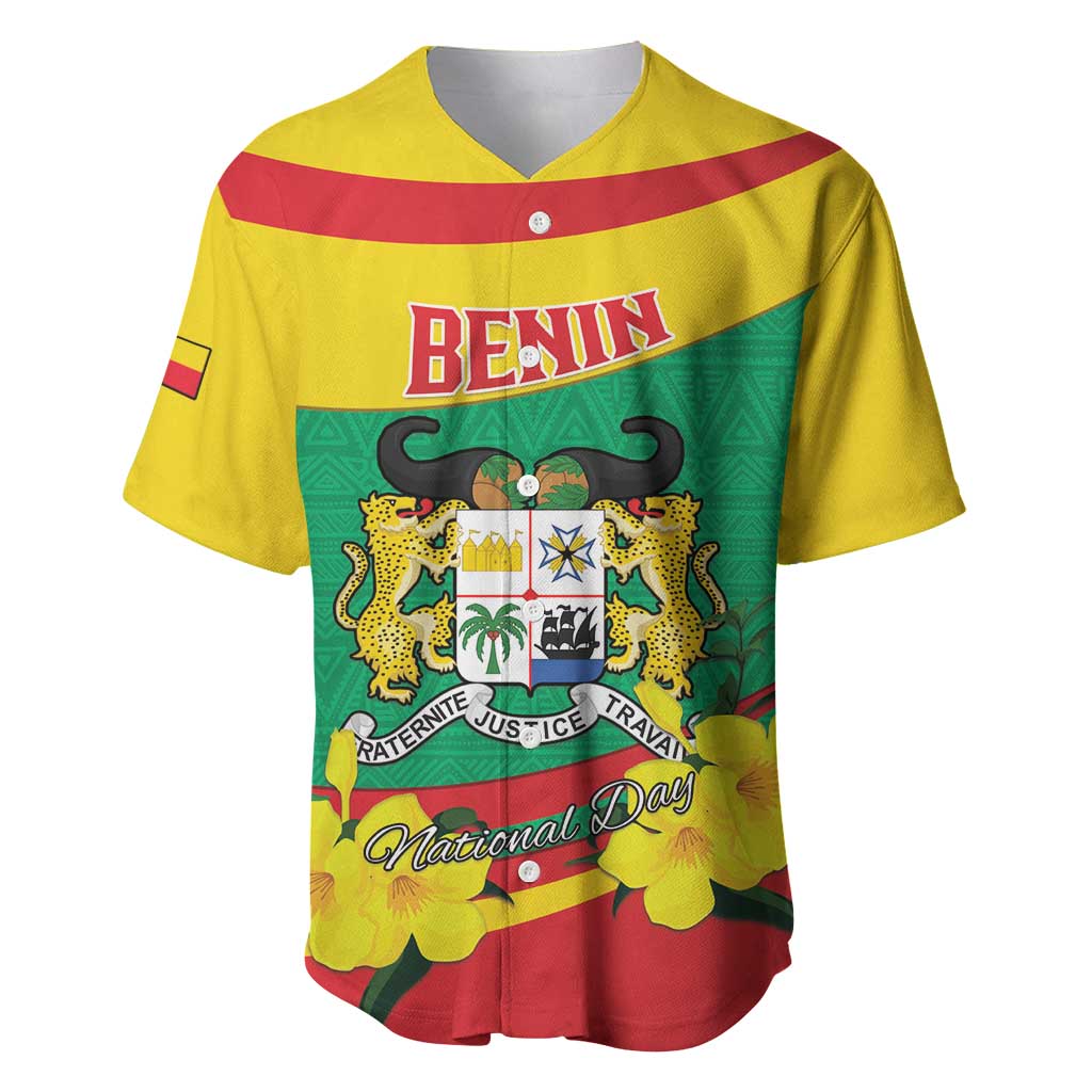 Personalized Happy Benin National Day Baseball Jersey Fraternite Justice Travail LT15