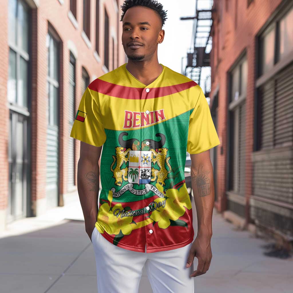 Personalized Happy Benin National Day Baseball Jersey Fraternite Justice Travail LT15