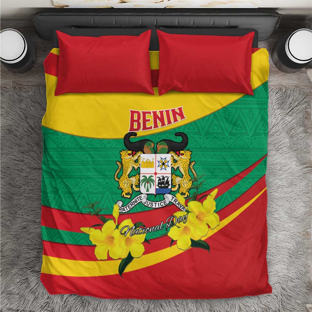 Happy Benin National Day Bedding Set Fraternite Justice Travail LT15