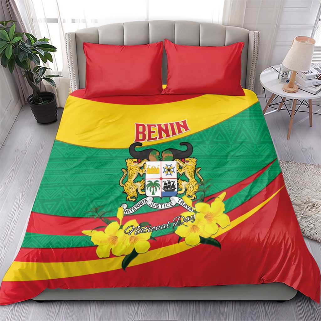 Happy Benin National Day Bedding Set Fraternite Justice Travail LT15