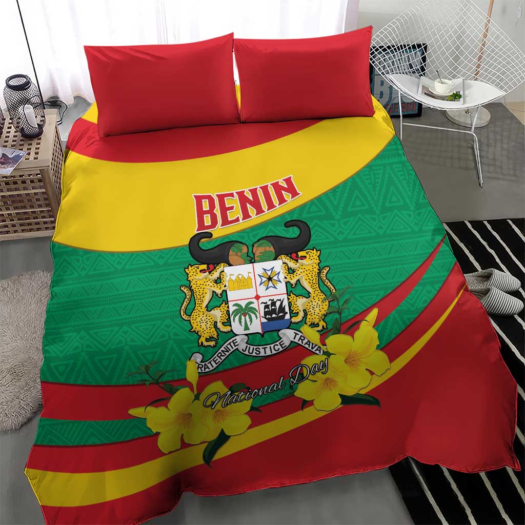 Happy Benin National Day Bedding Set Fraternite Justice Travail LT15