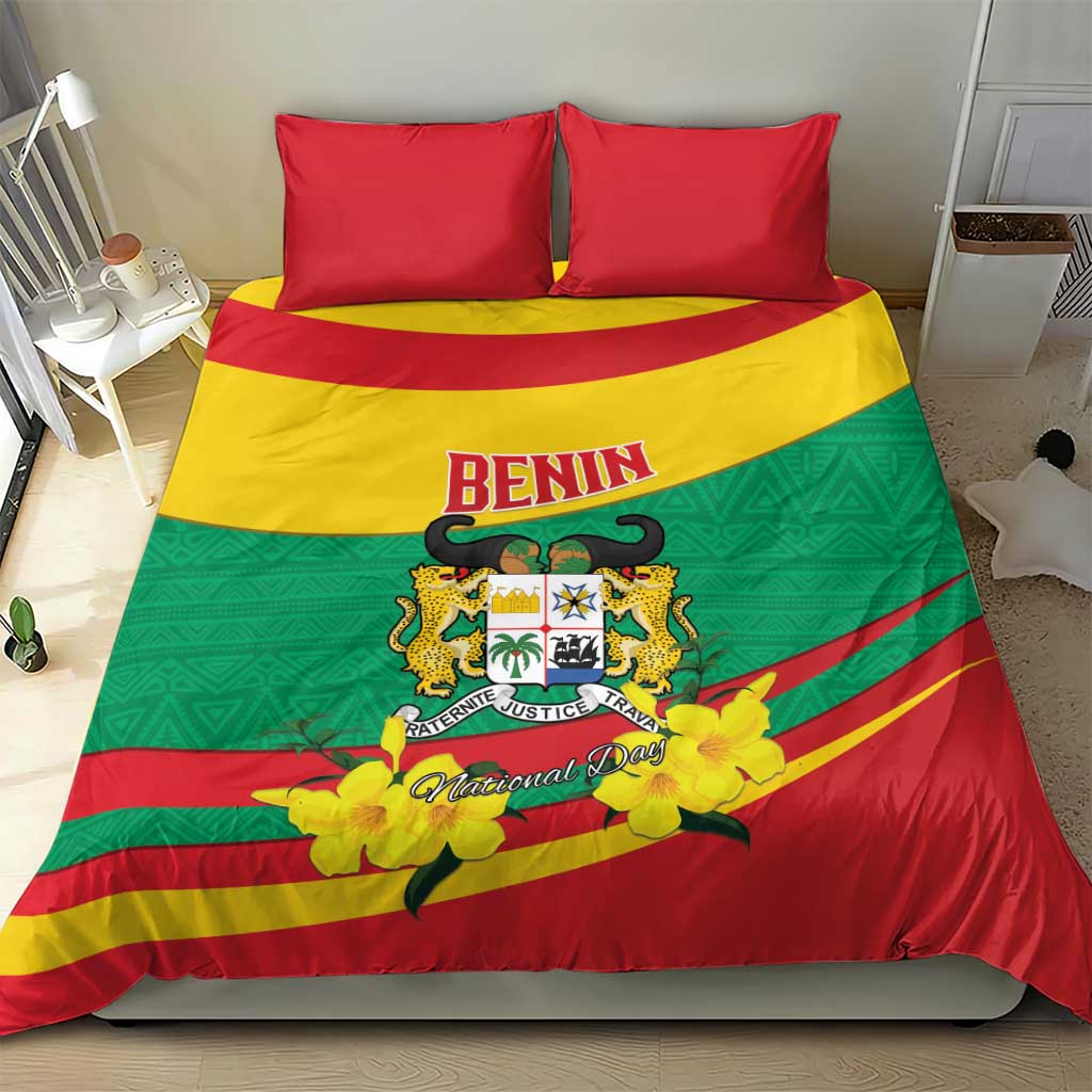 Happy Benin National Day Bedding Set Fraternite Justice Travail LT15