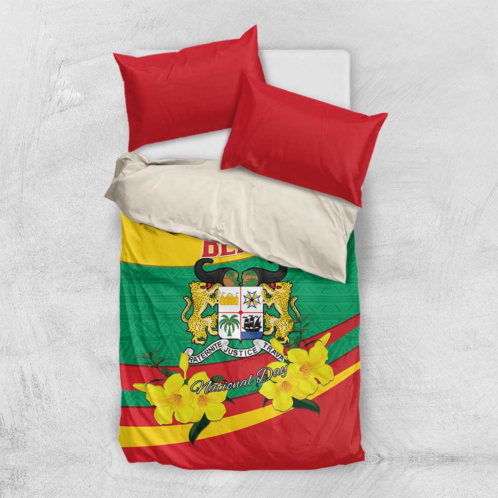 Happy Benin National Day Bedding Set Fraternite Justice Travail LT15