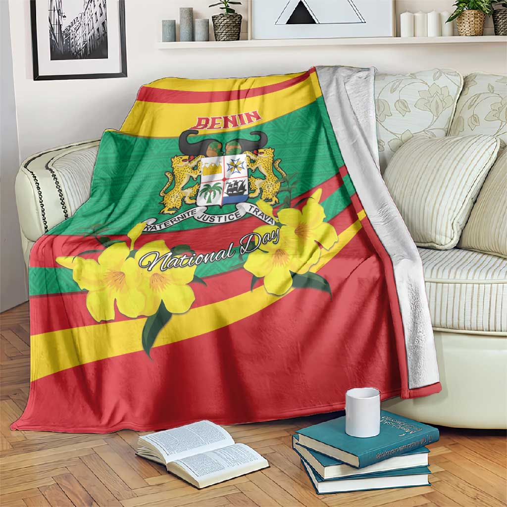 Happy Benin National Day Blanket Fraternite Justice Travail LT15