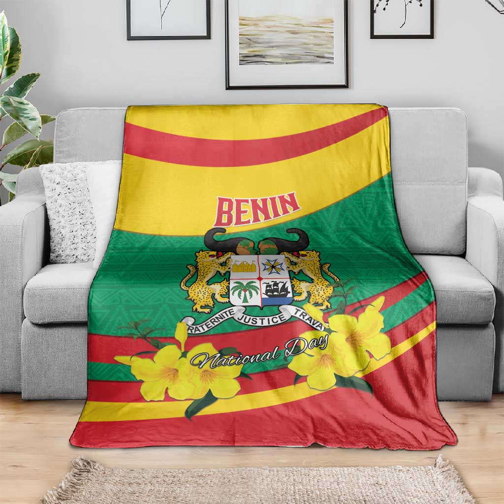 Happy Benin National Day Blanket Fraternite Justice Travail LT15
