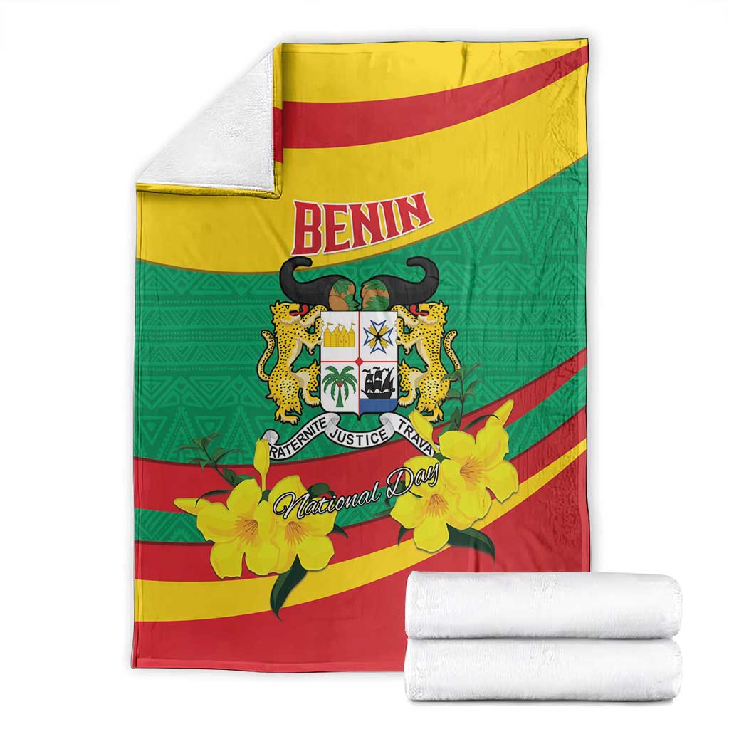 Happy Benin National Day Blanket Fraternite Justice Travail LT15