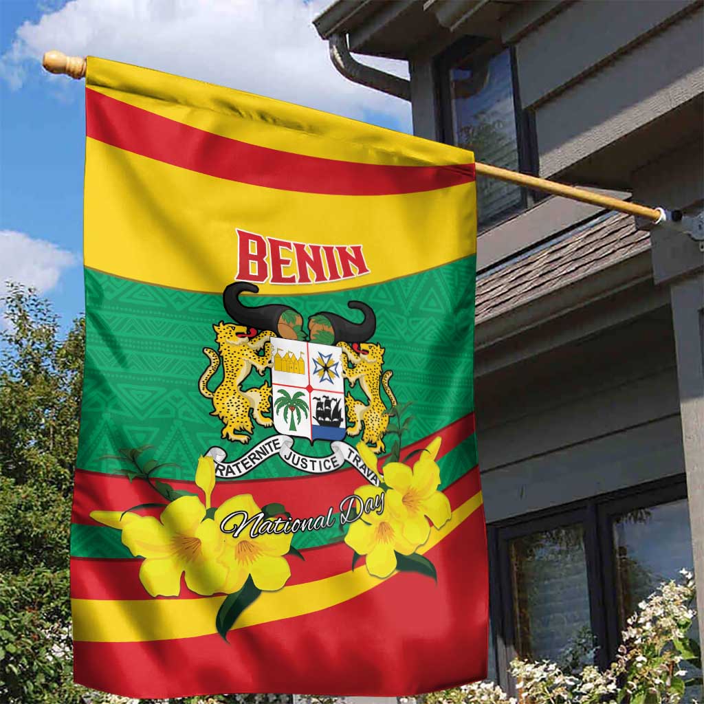 Happy Benin National Day Garden Flag Fraternite Justice Travail LT15