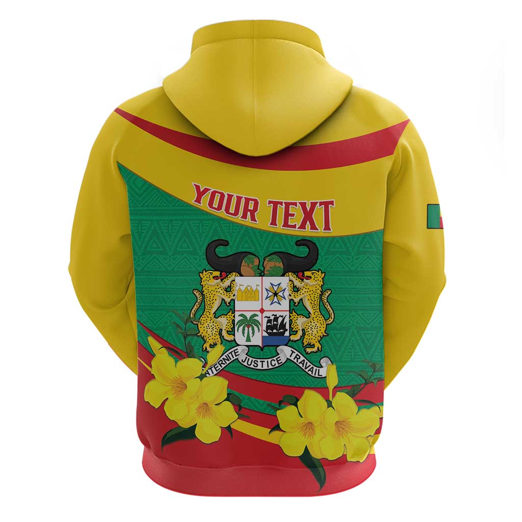 Personalised Benin National Day Hoodie Coat Of Arms Yellow Allamanda LT15