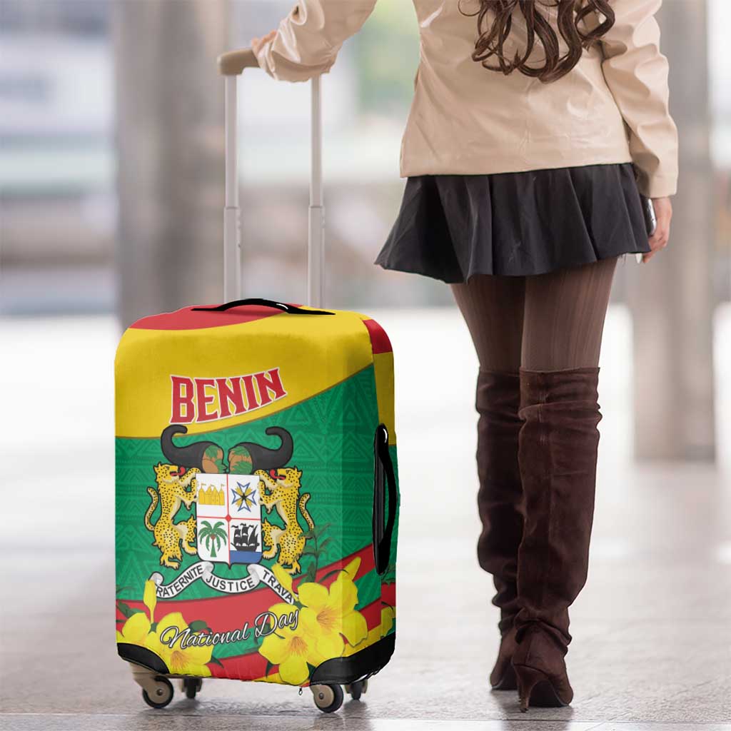 Benin National Day Luggage Cover Coat Of Arms Yellow Allamanda LT15