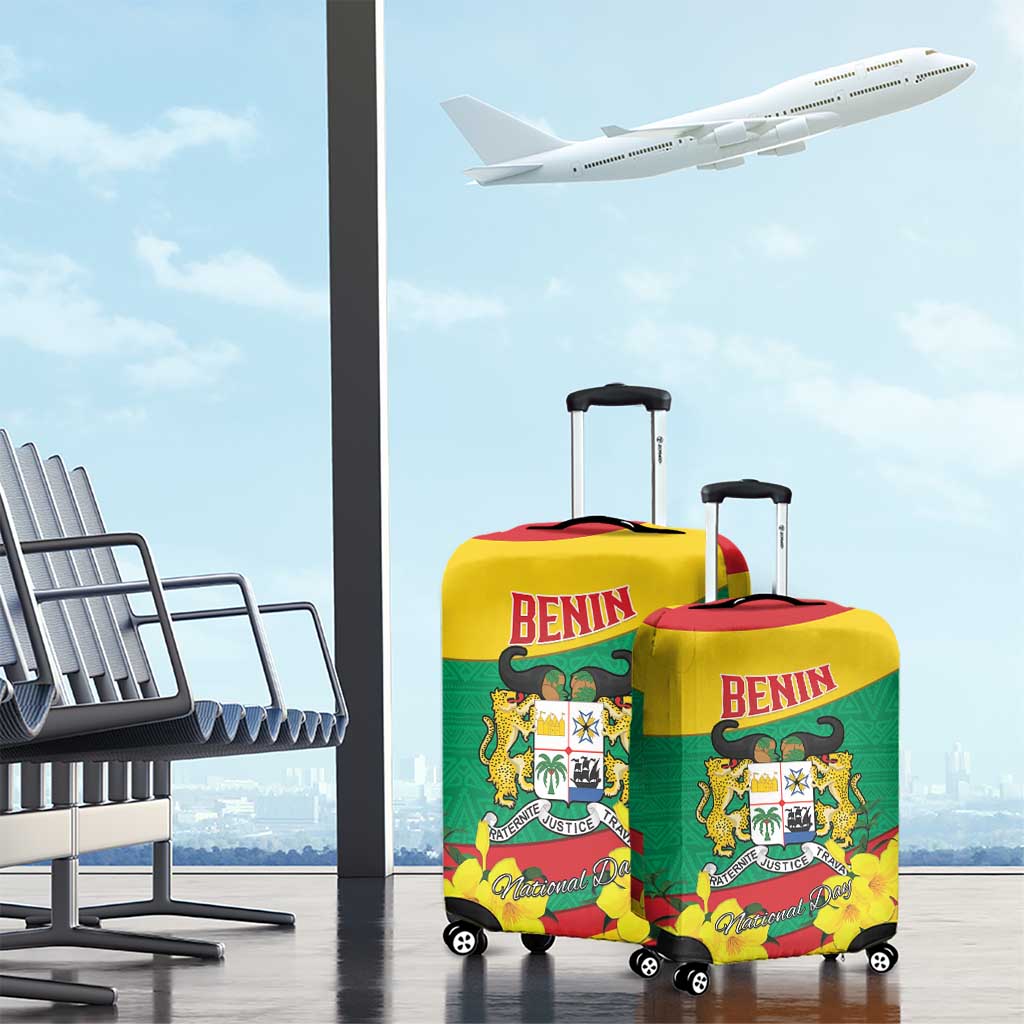 Benin National Day Luggage Cover Coat Of Arms Yellow Allamanda LT15